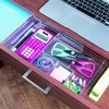 image:imageiDesign Expandable Makeup Drawer Organizer Shallow Tray for Bathroom or Vanity Storage  ClearClear