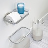 image:imageiDesign Fluted Plastic Bathroom Trash Can ClearSatinGray  Storage for Toilet PaperToilet Brush