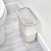 image:imageiDesign Fluted Plastic Bathroom Trash Can ClearSatinGray  Storage for Toilet PaperTrash Can