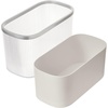 image:imageiDesign Fluted Plastic Bathroom Trash Can ClearSatinGray  Storage for Toilet PaperTrash Can