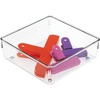 image:imageiDesign Linus Kitchen Drawer Organizer for Silverware Spatulas Gadgets  6 x 6 x 2 ClearPack of 1