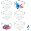 image:imageiDesign Linus Plastic Kitchen Drawer Organizer for Silverware Spatulas Cutlery Gadgets Office Supplies Cosmetics 4 x 4 x 3 Set of 2 Clear  Storage for Kitchen Storage for Bathroom Storage for Desk DrawersPack of 6