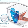 image:imageiDesign Linus Plastic Kitchen Drawer Organizer for Silverware Spatulas Cutlery Gadgets Office Supplies Cosmetics 4 x 4 x 3 Set of 2 Clear  Storage for Kitchen Storage for Bathroom Storage for Desk DrawersPack of 2