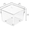 image:imageiDesign Linus Plastic Kitchen Drawer Organizer for Silverware Spatulas Cutlery Gadgets Office Supplies Cosmetics 4 x 4 x 3 Set of 2 Clear  Storage for Kitchen Storage for Bathroom Storage for Desk DrawersPack of 6