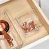image:imageiDesign Linus Plastic Kitchen Drawer Organizer for Silverware Spatulas Cutlery Gadgets Office Supplies Cosmetics 4 x 4 x 3 Set of 2 Clear  Storage for Kitchen Storage for Bathroom Storage for Desk DrawersPack of 6