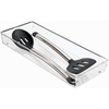 image:imageiDesign Linus Plastic Kitchen Drawer Organizer for Silverware Spatulas Cutlery Gadgets Office Supplies Cosmetics 6 x 15 x 2  ClearLarge