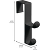 image:imageiDesign Over Door Double Hook Small White  OvertheDoor Hanger For Closet For Bathroom For DormBlack