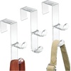 image:imageiDesign Over Door Double Hook Small White  OvertheDoor Hanger For Closet For Bathroom For DormClear