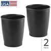 image:imageiDesign Round Bathroom Trash Can Set of 2 Bronze  For Kitchen Pantry Bathroom Office Made in USA Made in USABlack