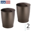 image:imageiDesign Round Bathroom Trash Can Set of 2 Bronze  For Kitchen Pantry Bathroom Office Made in USA Made in USABronze