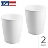 image:imageiDesign Round Bathroom Trash Can Set of 2 Bronze  For Kitchen Pantry Bathroom Office Made in USA Made in USAWhite