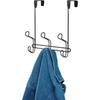 image:imageiDesign Ryland Steel OverTheDoor Triple Double Hook Storage Organizer Rack for Closets Bedrooms Bathrooms 1061 x 434 x 1039 SatinMatte Black