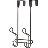 image:imageiDesign Ryland Steel OverTheDoor Triple Double Hook Storage Organizer Rack for Closets Bedrooms Bathrooms 1061 x 434 x 1039 SatinMatte Black