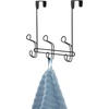 image:imageiDesign Ryland Steel OverTheDoor Triple Double Hook Storage Organizer Rack for Closets Bedrooms Bathrooms 1061 x 434 x 1039 SatinMatte Black