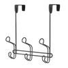 image:imageiDesign Ryland Steel OverTheDoor Triple Double Hook Storage Organizer Rack for Closets Bedrooms Bathrooms 1061 x 434 x 1039 SatinMatte Black