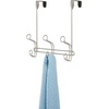 image:imageiDesign Ryland Steel OverTheDoor Triple Double Hook Storage Organizer Rack for Closets Bedrooms Bathrooms 1061 x 434 x 1039 SatinSatin