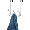 image:imageiDesign Ryland Steel OverTheDoor Triple Double Hook Storage Organizer Rack for Closets Bedrooms Bathrooms 1061 x 434 x 1039 SatinSatin