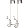image:imageiDesign Ryland Steel OverTheDoor Triple Double Hook Storage Organizer Rack for Closets Bedrooms Bathrooms 1061 x 434 x 1039 SatinSatin