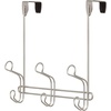 image:imageiDesign Ryland Steel OverTheDoor Triple Double Hook Storage Organizer Rack for Closets Bedrooms Bathrooms 1061 x 434 x 1039 SatinSatin