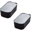 image:imageiDesign Short Inner Storage Bin with Lid Set of 2 The Wallspace Collection Clear BinShort Pack of 2
