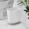 image:imageiDesign Slim Bathroom Trash Can FrostMatte Black  Small Plastic For Bedroom Office Desk or DormFrostBrushed Nickel