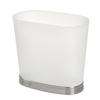 image:imageiDesign Slim Bathroom Trash Can FrostMatte Black  Small Plastic For Bedroom Office Desk or DormFrostBrushed Nickel