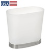 image:imageiDesign Slim Bathroom Trash Can FrostMatte Black  Small Plastic For Bedroom Office Desk or DormFrostBrushed Nickel