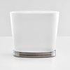 image:imageiDesign Slim Bathroom Trash Can FrostMatte Black  Small Plastic For Bedroom Office Desk or DormFrostBrushed Nickel