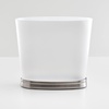image:imageiDesign Slim Bathroom Trash Can FrostMatte Black  Small Plastic For Bedroom Office Desk or DormFrostBrushed Nickel