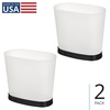 image:imageiDesign Slim Bathroom Trash Can FrostMatte Black  Small Plastic For Bedroom Office Desk or DormFrostMatte Black