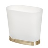 image:imageiDesign Slim Bathroom Trash Can FrostMatte Black  Small Plastic For Bedroom Office Desk or DormFrostSoft Brass