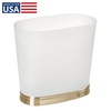 image:imageiDesign Slim Bathroom Trash Can FrostMatte Black  Small Plastic For Bedroom Office Desk or DormFrostSoft Brass