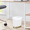 image:imageiDesign Slim Bathroom Trash Can FrostMatte Black  Small Plastic For Bedroom Office Desk or DormFrostSoft Brass