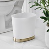 image:imageiDesign Slim Bathroom Trash Can FrostMatte Black  Small Plastic For Bedroom Office Desk or DormFrostSoft Brass