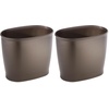 image:imageiDesign Slim Plastic Bathroom Trash Can Bronze  Small Garbage Bin For Bedroom Office Desk DormBronze