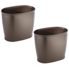 image:imageiDesign Slim Plastic Bathroom Trash Can White  Small Size For Bedroom Office Desk DormBronze