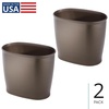 image:imageiDesign Slim Plastic Bathroom Trash Can White  Small Size For Bedroom Office Desk DormBronze
