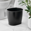 image:imageiDesign Slim Plastic Bathroom Trash Can White  Small Size For Bedroom Office Desk DormMatte Black