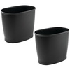 image:imageiDesign Slim Plastic Bathroom Trash Can White  Small Size For Bedroom Office Desk DormMatte Black