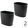 image:imageiDesign Slim Plastic Bathroom Trash Can White  Small Size For Bedroom Office Desk DormMatte Black