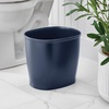 image:imageiDesign Slim Plastic Bathroom Trash Can White  Small Size For Bedroom Office Desk DormNavy