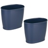 image:imageiDesign Slim Plastic Bathroom Trash Can White  Small Size For Bedroom Office Desk DormNavy