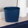 image:imageiDesign Slim Plastic Bathroom Trash Can White  Small Size For Bedroom Office Desk DormNavy