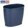 image:imageiDesign Slim Plastic Bathroom Trash Can White  Small Size For Bedroom Office Desk DormNavy