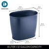 image:imageiDesign Slim Plastic Bathroom Trash Can White  Small Size For Bedroom Office Desk DormNavy