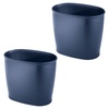 image:imageiDesign Slim Plastic Bathroom Trash Can White  Small Size For Bedroom Office Desk DormNavy