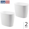 image:imageiDesign Slim Plastic Bathroom Trash Can White  Small Size For Bedroom Office Desk DormWhite