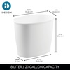 image:imageiDesign Slim Plastic Bathroom Trash Can White  Small Size For Bedroom Office Desk DormWhite
