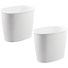 image:imageiDesign Slim Plastic Bathroom Trash Can White  Small Size For Bedroom Office Desk DormWhite