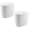 image:imageiDesign Slim Plastic Bathroom Trash Can White  Small Size For Bedroom Office Desk DormWhite